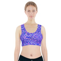 Root Humanity Bar And Qr Code Combo In Purple And Blue Sports Bra With Pocket by WetdryvacsLair