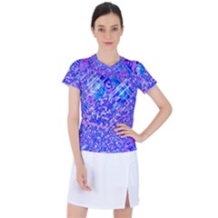 Root Humanity Bar And Qr Code Combo In Purple And Blue Women s Sports Top by WetdryvacsLair