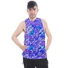 Root Humanity Bar And Qr Code Combo In Purple And Blue Men s Sleeveless Hoodie by WetdryvacsLair