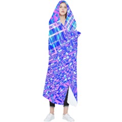 Root Humanity Bar And Qr Code Combo In Purple And Blue Wearable Blanket by WetdryvacsLair