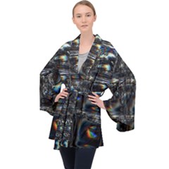 Power Up Long Sleeve Velvet Kimono  by MRNStudios