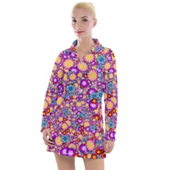 Flower Bomb1 Women s Long Sleeve Casual Dress by PatternFactory