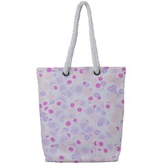 Flower Bomb 5 Full Print Rope Handle Tote (small)