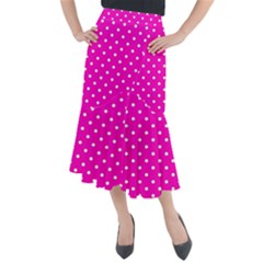 1950 Hello Pink White Dots Midi Mermaid Skirt