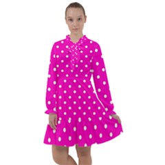 1950 Hello Pink White Dots All Frills Chiffon Dress by SomethingForEveryone