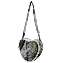 White Egret Heart Shoulder Bag by SomethingForEveryone