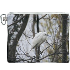 White Egret Canvas Cosmetic Bag (xxxl) by SomethingForEveryone