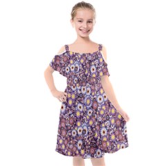 Flower Bomb 3 Kids  Cut Out Shoulders Chiffon Dress