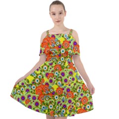 Flower Bomb 8 Cut Out Shoulders Chiffon Dress