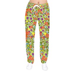 Flower Bomb 8 Women Velvet Drawstring Pants by PatternFactory