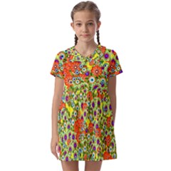 Flower Bomb 8 Kids  Asymmetric Collar Dress by PatternFactory