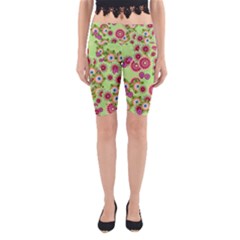 Flower Bomb 6 Yoga Cropped Leggings by PatternFactory