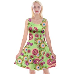 Flower Bomb 6 Reversible Velvet Sleeveless Dress