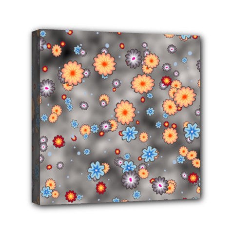 Flower Bomb 12 Mini Canvas 6  X 6  (stretched) by PatternFactory