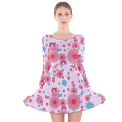Flower Bomb 11 Long Sleeve Velvet Skater Dress by PatternFactory
