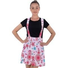 Flower Bomb 11 Velvet Suspender Skater Skirt by PatternFactory