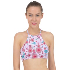 Flower Bomb 11 Racer Front Bikini Top by PatternFactory