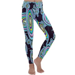 Concentric Circles A Kids  Lightweight Velour Classic Yoga Leggings by PatternFactory