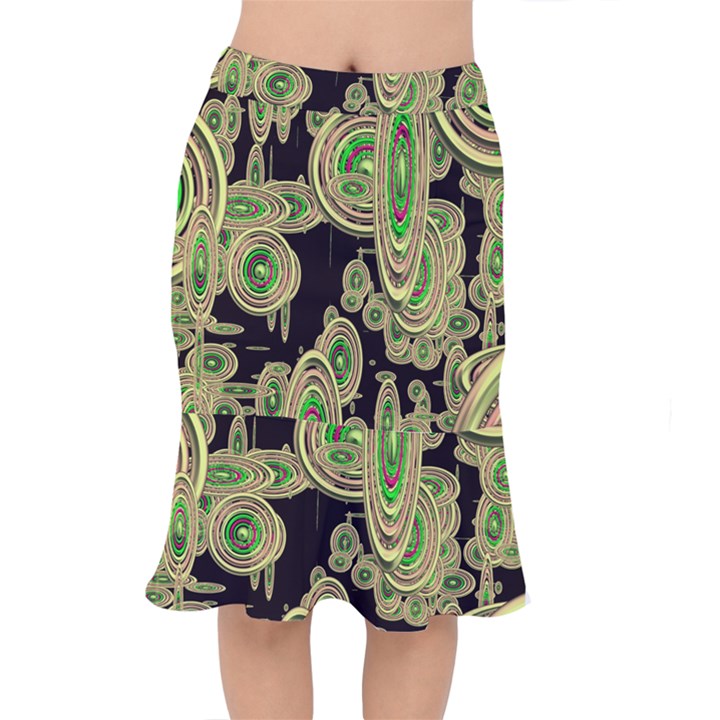 Concentric Circles B Short Mermaid Skirt