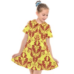 Great Vintage Pattern B Kids  Short Sleeve Shirt Dress by PatternFactory