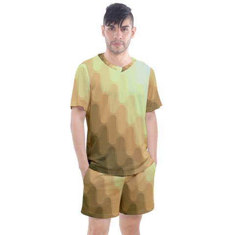 Wonderful Gradient Shades 6 Men s Mesh Tee And Shorts Set by PatternFactory