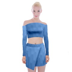 Wonderful Gradient Shades 3 Off Shoulder Top With Mini Skirt Set