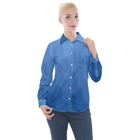 Wonderful Gradient Shades 3 Women s Long Sleeve Pocket Shirt by PatternFactory