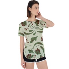 Folk Flowers Pattern  Perpetual Short Sleeve T-shirt by Eskimos