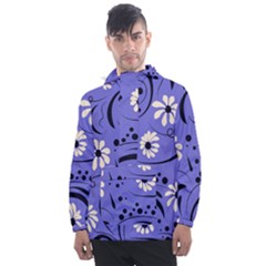 Folk Flowers Pattern  Men s Front Pocket Pullover Windbreaker by Eskimos