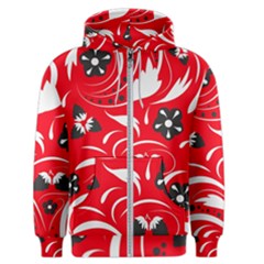 Folk Flowers Pattern  Men s Zipper Hoodie by Eskimos