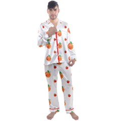 White Spanked Peach Long Satin Pajamas by SpankoGoods