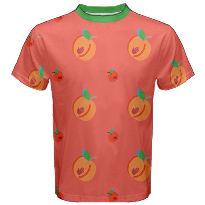 Orange and Green Legacy Peaches Men s Cotton T-Shirt