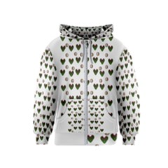 Hearts And Pearls For Love And Plants For Peace Kids  Zipper Hoodie