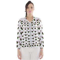 Hearts And Pearls For Love And Plants For Peace Women s Windbreaker by pepitasart