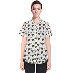 Hearts And Pearls For Love And Plants For Peace Women s Short Sleeve Shirt