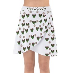 Hearts And Pearls For Love And Plants For Peace Wrap Front Skirt