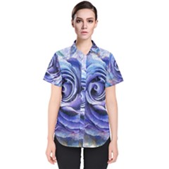 Watercolor-rose-flower-romantic Women s Short Sleeve Shirt