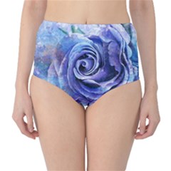 Watercolor-rose-flower-romantic Classic High-waist Bikini Bottoms