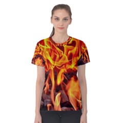 Fire-burn-charcoal-flame-heat-hot Women s Cotton Tee