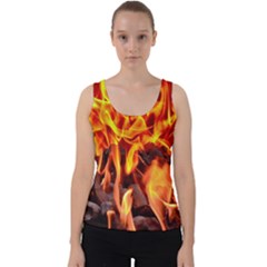 Fire-burn-charcoal-flame-heat-hot Velvet Tank Top