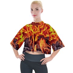 Fire-burn-charcoal-flame-heat-hot Mock Neck Tee by Sapixe