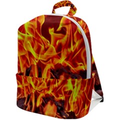 Fire-burn-charcoal-flame-heat-hot Zip Up Backpack