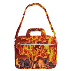 Fire-burn-charcoal-flame-heat-hot Macbook Pro Shoulder Laptop Bag (large) by Sapixe