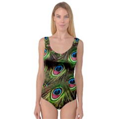 Peacock-feathers-plumage-pattern Princess Tank Leotard 