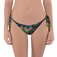 Peacock-feathers-plumage-pattern Reversible Bikini Bottom