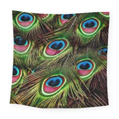 Peacock-feathers-plumage-pattern Square Tapestry (large)