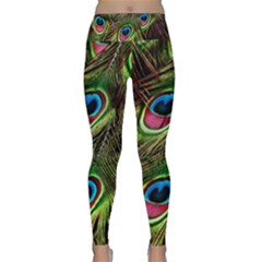 Peacock-feathers-plumage-pattern Lightweight Velour Classic Yoga Leggings