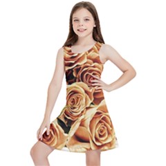 Roses-flowers-bouquet-rose-bloom Kids  Lightweight Sleeveless Dress