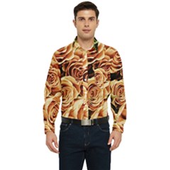 Roses-flowers-bouquet-rose-bloom Men s Long Sleeve Pocket Shirt  by Sapixe