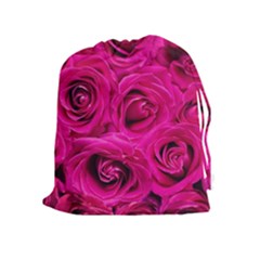 Pink-flowers-roses-background Drawstring Pouch (xl)